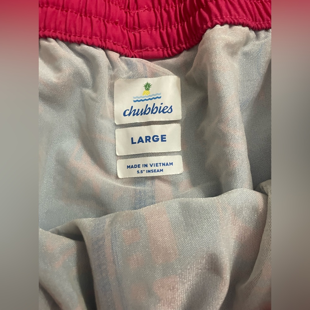 Chubbies Swim Trunks Shorts Men’s Large 5.5" Lined Beach Swim Pool Colorful - Picture 4 of 8